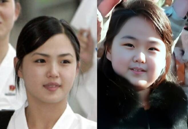 리설주(왼쪽)와 김정은 위원장의 둘째 딸로 알려진 김주애.[사진출처 = 연합뉴스]