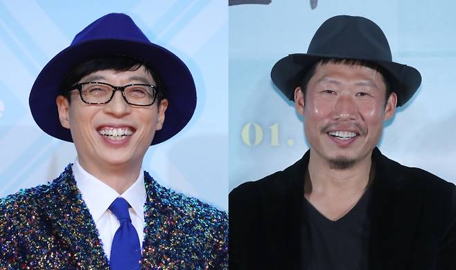 유재석(왼쪽)과 유해진은 이목구비가 자유분방해 잘생기진 않았지만 내재된 능력을 폭발시켜 큰 성공을 거뒀다. /사진=뉴시스