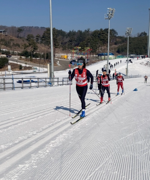 대한스키협회장배 크로스컨트리 스프린트 종목 경기 모습. 사진=화순제일중학교 제공