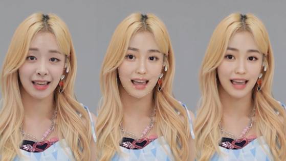 이터니티 멤버 다인이 가상 얼굴로 바뀌는 과정.