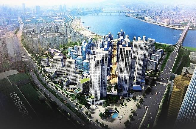 조성룡도시건축사무소 당선작 ‘잠실대첩’ 조감도. ubac