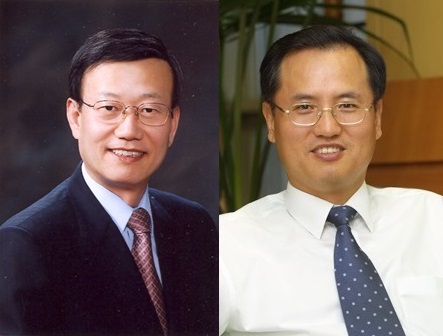 윤진식 전 산업자원부 장관(왼쪽), 김기열 전 KTF 부사장