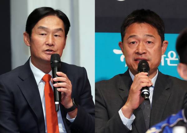 최용수(왼쪽) 강원FC 감독과 이민성 대전하나시티즌 감독이 26일 대전월드컵경기장에서 맞대결을 치른다. IS포토