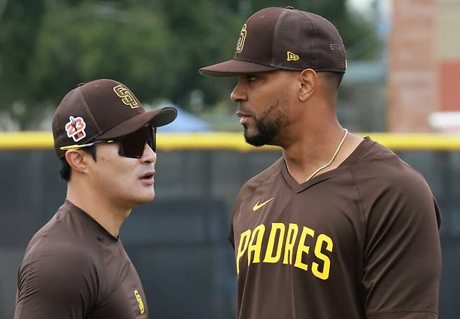 ▲ 샌디에이고 파드리스 김하성(왼쪽)과 잰더 보가츠 ⓒ 연합뉴스