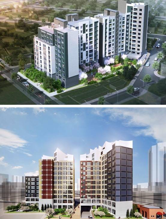 노원구 상계동 322-8 일대 모아주택(위)과 강동구 천호동 321-18 일대 모아주택. (서울시 제공)