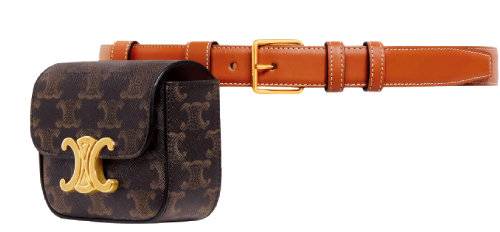 립스틱이나 동전, 카드 등 잃어버리기 쉬운 물건을 보관하기 좋은 벨트백. 205만 원 셀린느.