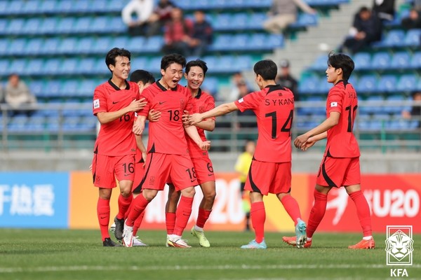 한국 U20 남자축구 국가대표팀. 대한축구협회 제공