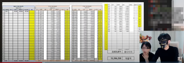 유튜버 폭로 방송 모습. 핵 프로그램으로 하루 만에 1500만원의 이득을 취했다는 주장이 제기됐다. 방송 영상 캡쳐