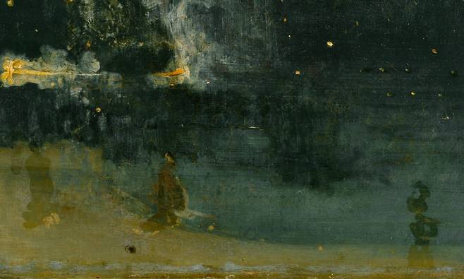 검정과 금빛의 야상곡 : 추락하는 불꽃(일부 확대)