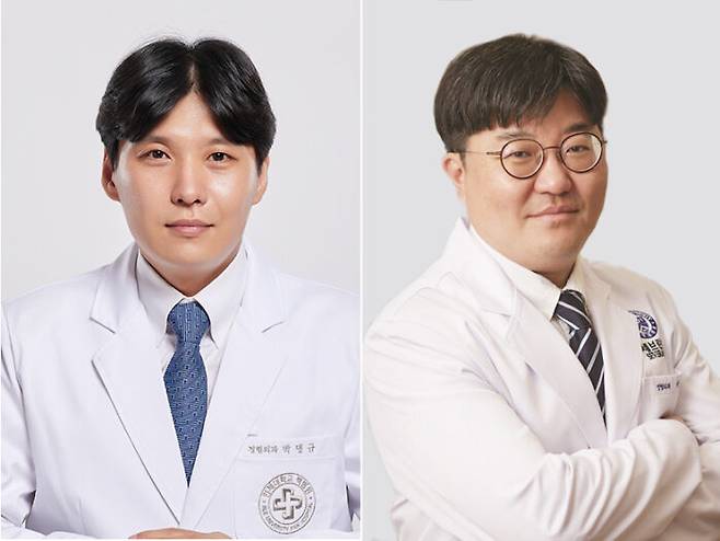 인제대 해운대백병원 박병규 교수(정형외과 .사진 왼쪽)와 세브란스 어린이병원 박건보 교수(소아정형외과). [사진=해운대백병원]