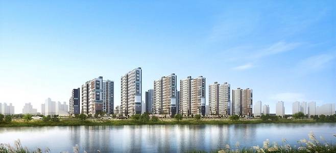 부산 강서구 강동동 에코델타시티푸르지오린 조감도. 우미건설