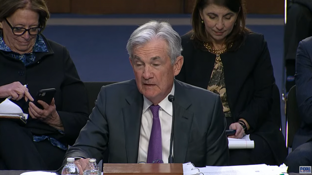 제롬 파월 연준 의장이 7일(현지 시간) 상원 청문회에서 의원들의 질문에 답변하고 있다. 폭스비즈니스 화면캡처