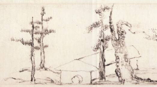 추사 김정희, 세한도(일부 확대)