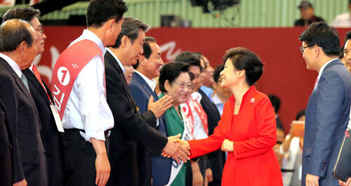 2014년 7월 새누리당 전당대회에 참석한 박근혜 전 대통령.