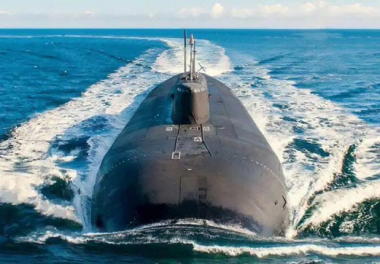 러시아의 원자력추진 수중 드론 ‘포세이돈’이 장착될 예정인 세계 최대급 잠수함 벨고로드. 트위터 캡처