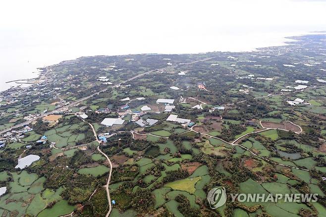 하늘에서 본 제주 제2공항 예정지 [연합뉴스 자료사진]