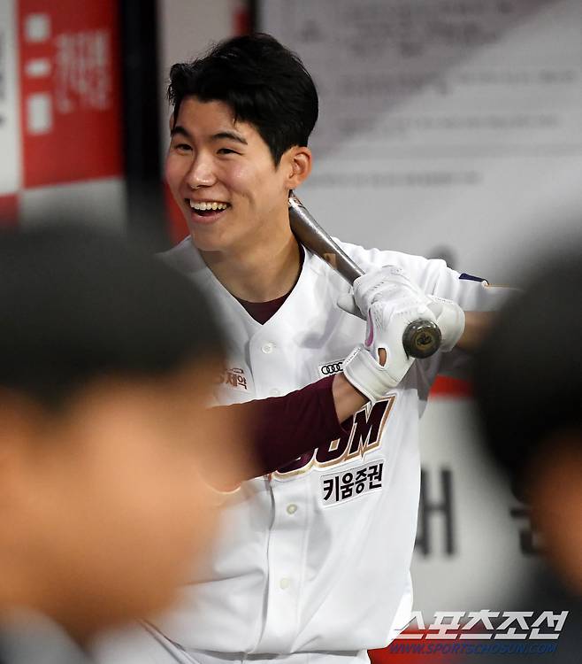 WBC를 마치고 팀에 복귀한 키움 김혜성이 해맑은 표정을 짓고 있다. 고척=박재만 기자 pjm@sportschosun.com