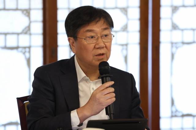 김대기 대통령 비서실장이 19일 오후 서울 종로구 총리공관에서 열린 당정 협의에서 발언하고 있다. 연합뉴스.