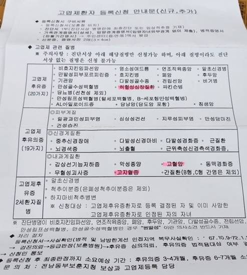 미2사단 민사과 소속으로 1967~1970년 대성동마을에서 근무했던 김상래씨의 고엽제복합질환 진단서. 김요섭기자