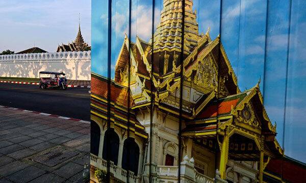 17일 태국 방콕 왕국 주변 거리에서 툭툭 기사가 지나가고 있다. 방콕=AFP연합뉴스