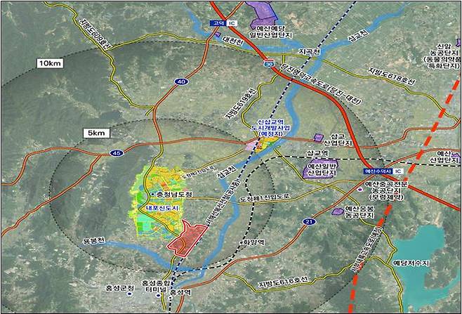 ‘내포신도시 미래 신산업 국가산업단지’ 후보지 위치도. 충남도 제공