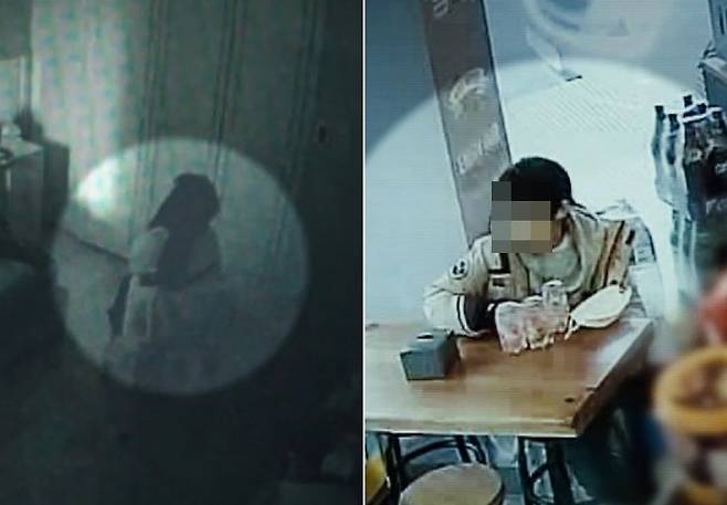 지난달 5일과 6일 오후 CCTV에 포착된 인천 초등생의 모습. 계모와 친부로부터 지속적인 학대를 받았다. /SBS