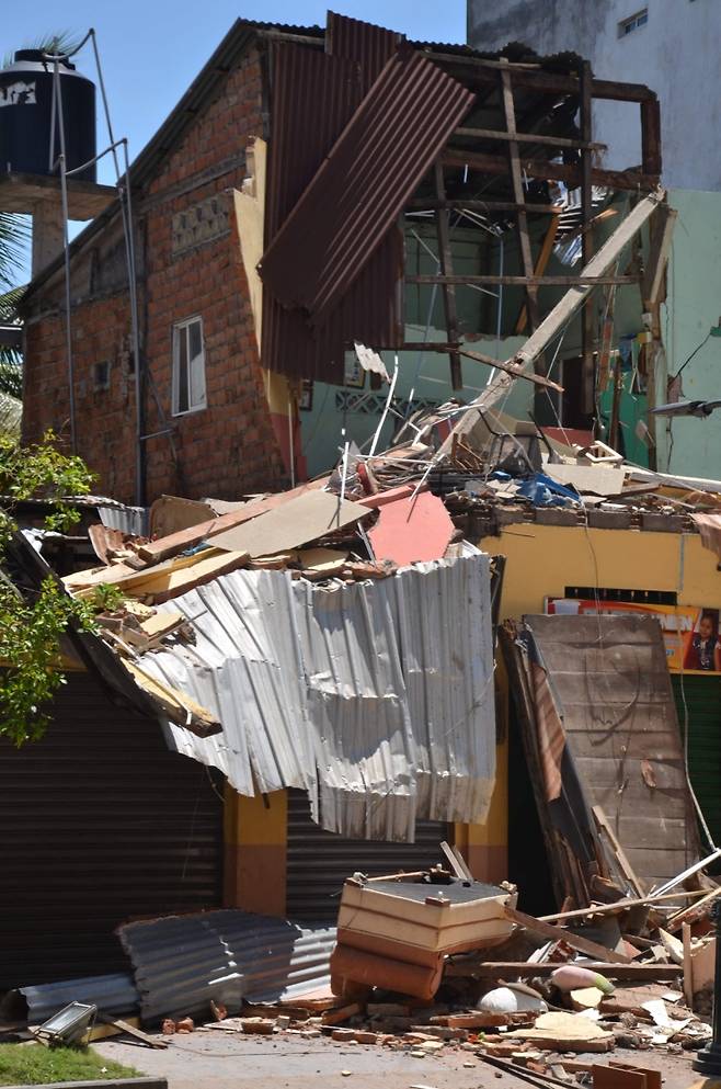 ▲ 에콰도르 마찰라 지진 피해 건물 사진: 연합뉴스 