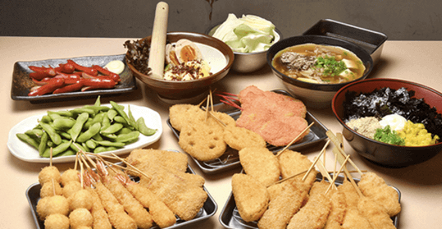 쿠시카츠 다나카의 튀김 메뉴. [사진출처=쿠시카츠 다나카 홈페이지]