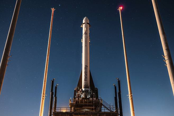 발사대에 선 세계 최초의 3D프린팅 로켓 테란1. 렐러티비티 스페이스 제공