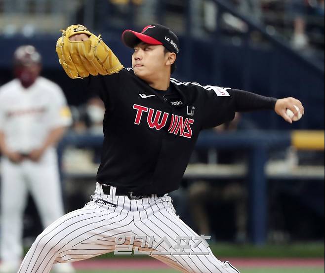 2023시즌을 개막 2선발로 맞이할 가능성이 큰 LG 트윈스 김윤식. LG 제공