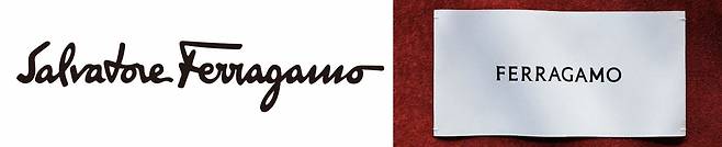 페라가모 로고 교체 전후. [페라가모]