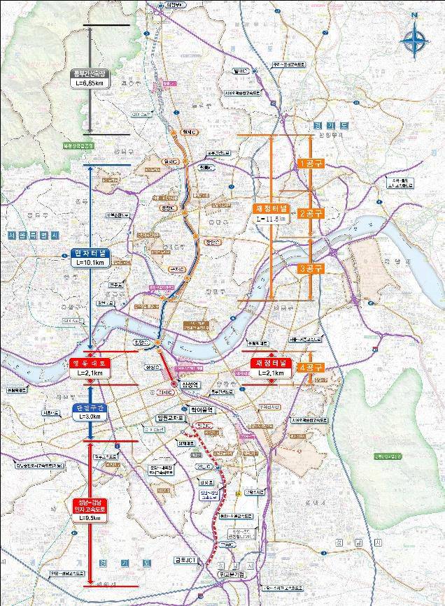 동부간선도로 지하화 사업 위치도. 서울시 제공. /연합뉴스
