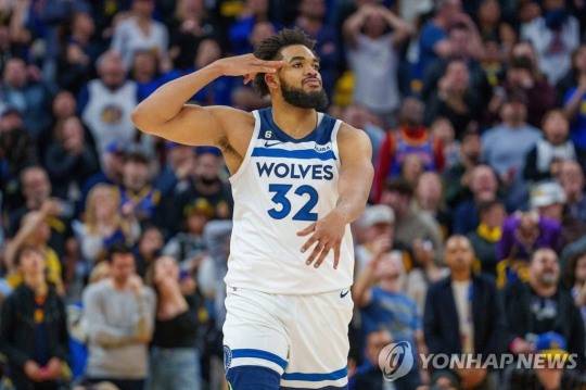 미네소타 결승포 꽂은 타운스[USA투데이=연합뉴스]