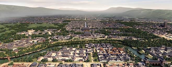 신라왕경 디지털 복원도 [경북도 제공. 재판매 및 DB 금지]