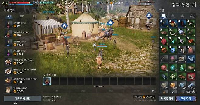 물약은 최대 무게까지