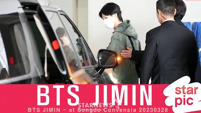 BTS 지민 '인기가요 사전녹화 출근길!'[★영상]