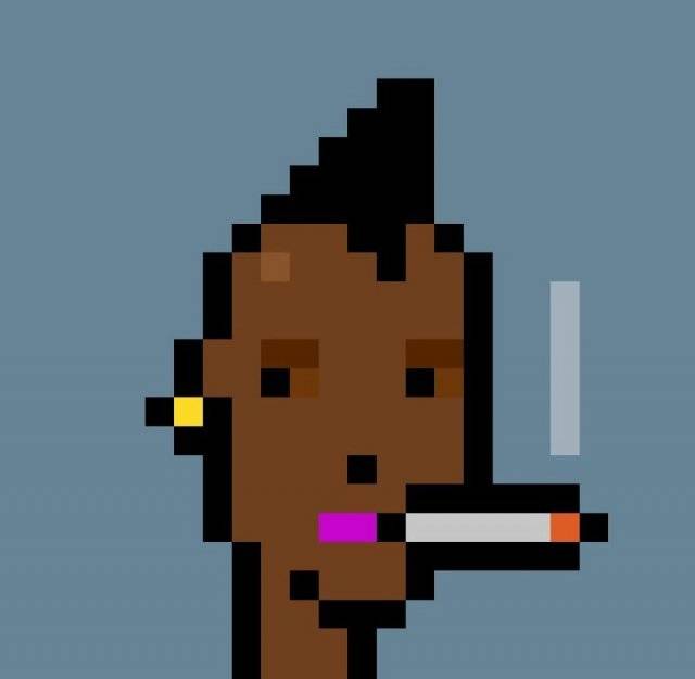 프랑스 파리 퐁피두센터가 최근 소장한 NFT 작품.  Larva Labs, 크립토펑크 #110 (2017) . @라바랩스