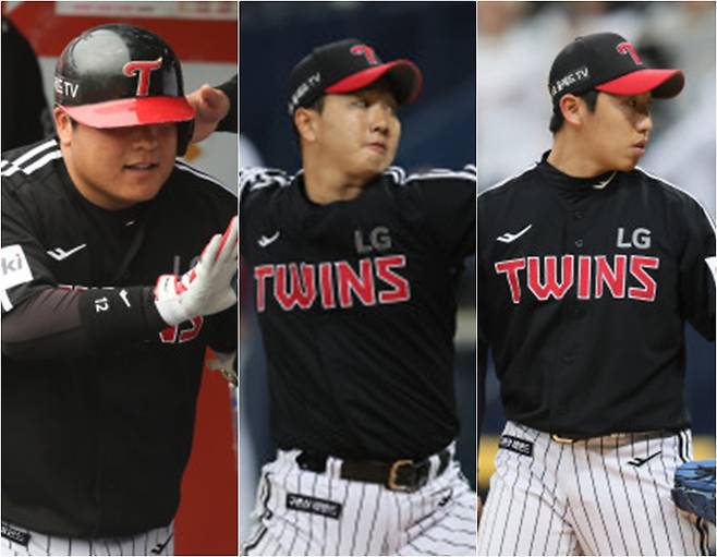 ▲ 왼쪽부터 LG 김기연, 유영찬, 박명근. ⓒ LG 트윈스