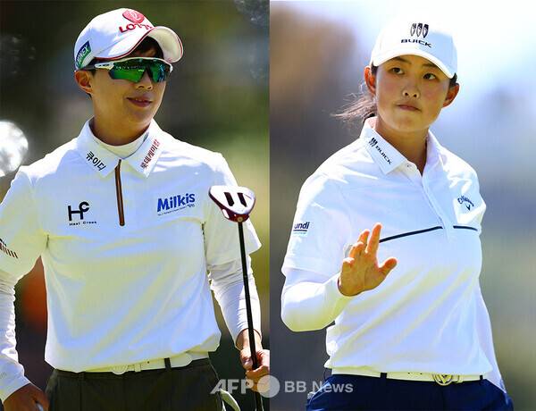 2023년 미국여자프로골프(LPGA) 투어 디오 임플란트 LA오픈 우승 경쟁에 가세한 김효주 프로, 우승한 인뤄닝이 최종라운드에서 경기하는 모습이다. 사진제공=ⓒAFPBBNews = News1