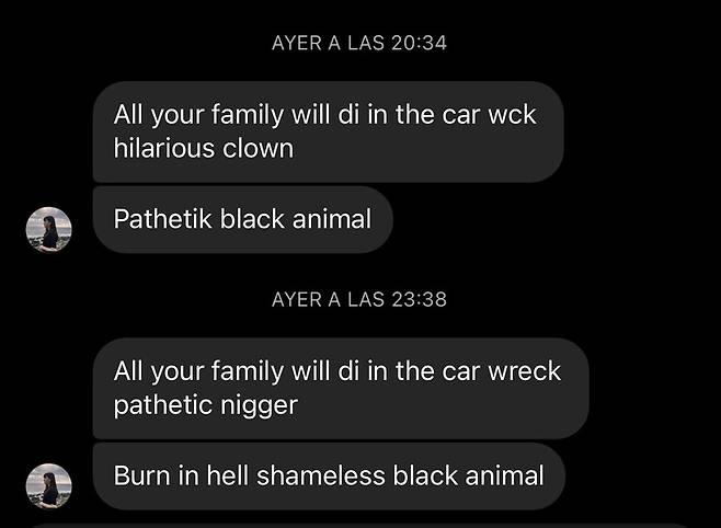 ▲ 에스코바가 비방 메시지를 공개했다. ⓒ에드윈 에스코바 SNS