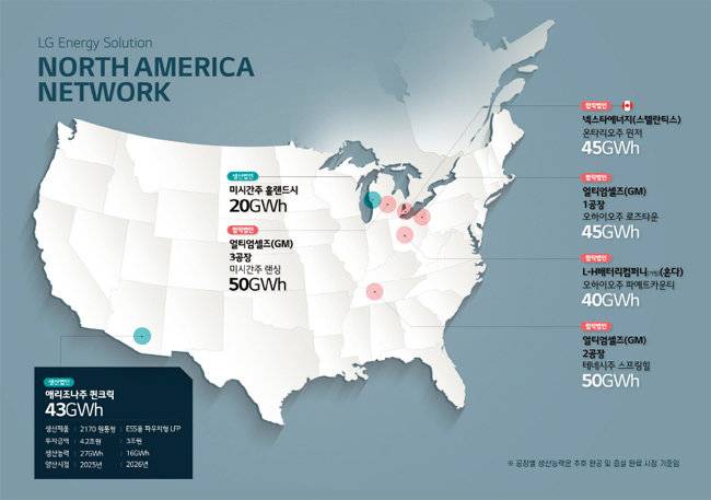 LG에너지솔루션이 추진하는 북미 지역 생산라인. [LG에너지솔루션 제공]