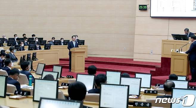 전남도의회 임시회 본회의 모습.(전남도 제공) 2022.10.18/뉴스1