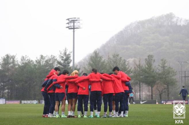 훈련중인 여자축구 대표팀.   대한축구협회(KFA)