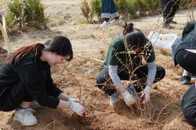 4월5일 식목일을 맞아 스타의 이름으로 나무를 심어 숲을 조성하는 스타숲부터 나무 권리 보장을 촉구하는 전시회 등 이색 행사가 열렸다. /사진=서울환경연합 제공