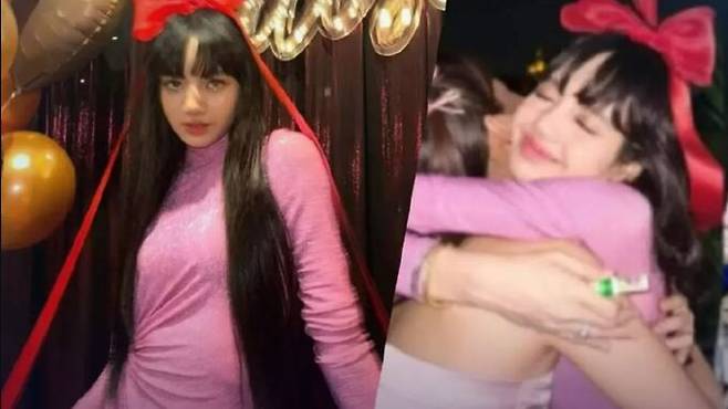 K팝 걸그룹 블랙핑크 멤버&nbsp;리사가 생일을 맞아 인스타그램에 공개한 포옹 장면의 사진에서 손에 쥐고 있는&nbsp;흡임제&nbsp;‘야돔’의 모습. 인스타그램 캡처