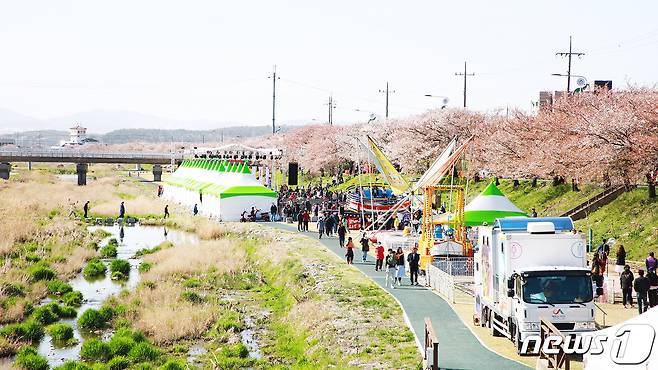 지난 8일부터 9일까지 해미천 일원에서 열린 제4회 해미 벚꽃축제 모습. (서산시 제공) /뉴스1