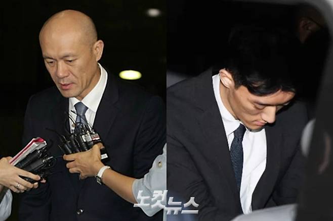 전두환씨의 차남 전재용씨(왼쪽)와 손자 전우원씨. 박종민 기자