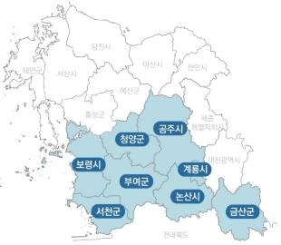 충남 서남부권 8개 시·군 [충남도 제공. 재판매 및 DB 금지]