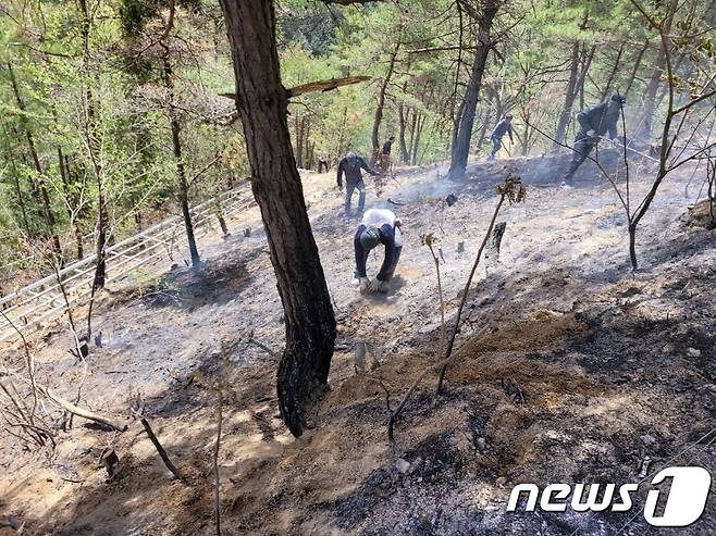 금산군 남일면 신동리 일원에서 발생한 산불이 34분만에 꺼졌다. (산림청 제공) /뉴스1