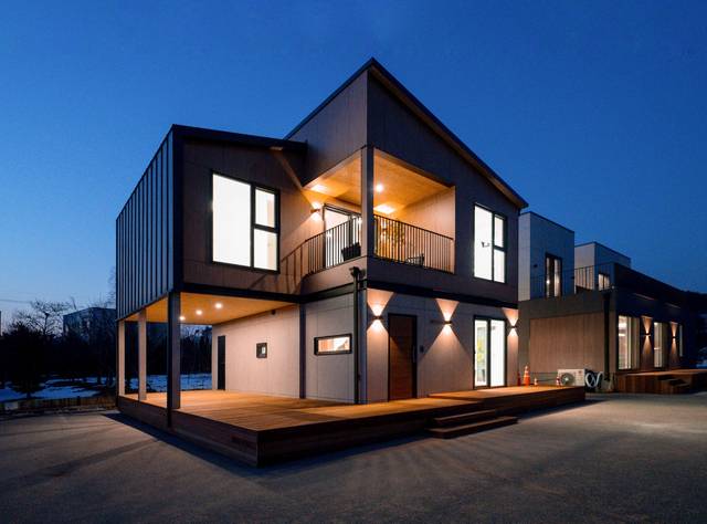 자이가이스트의 충남 당진 공장 부지에 세운 35평형 샘플하우스 전경. GS건설 제공